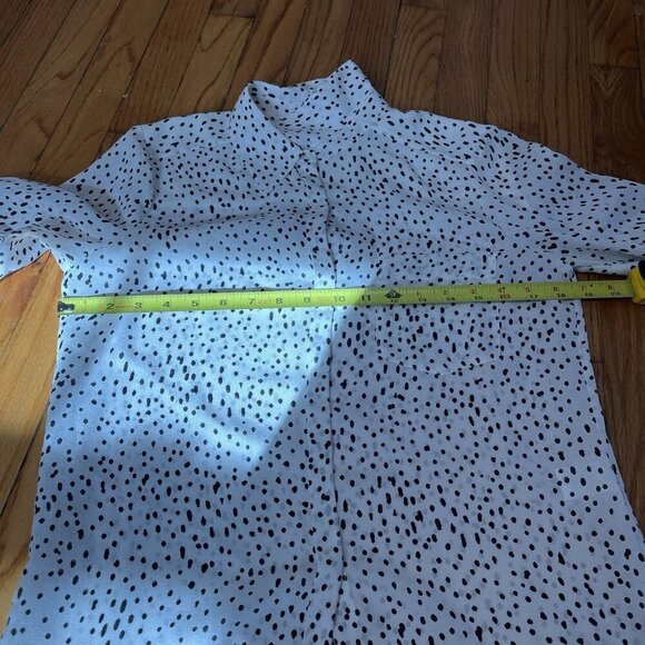 A.L.C.‎ White Dalmation Polka Dot Print Silk Blouse Size 2 - Picture 8 of 8